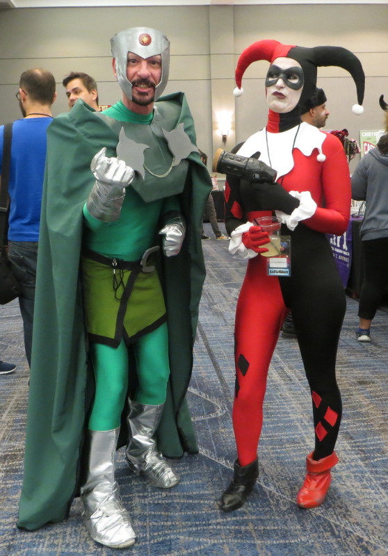 Your humble author...me as Professor Chaos (anime version) with Harley Quinn